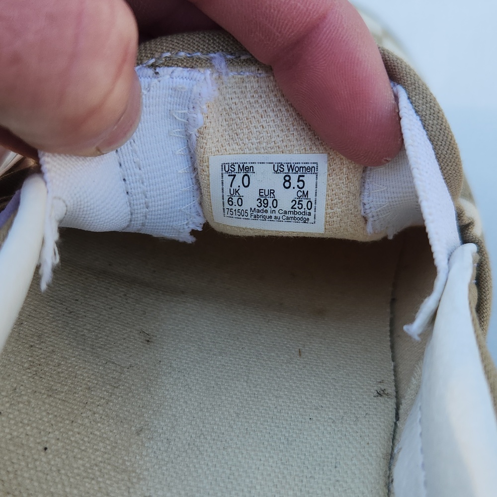 Vans Classic Slip-On Checkerboard – Desert Taupe/Tan Size 8.5 - Picture 7 of 8